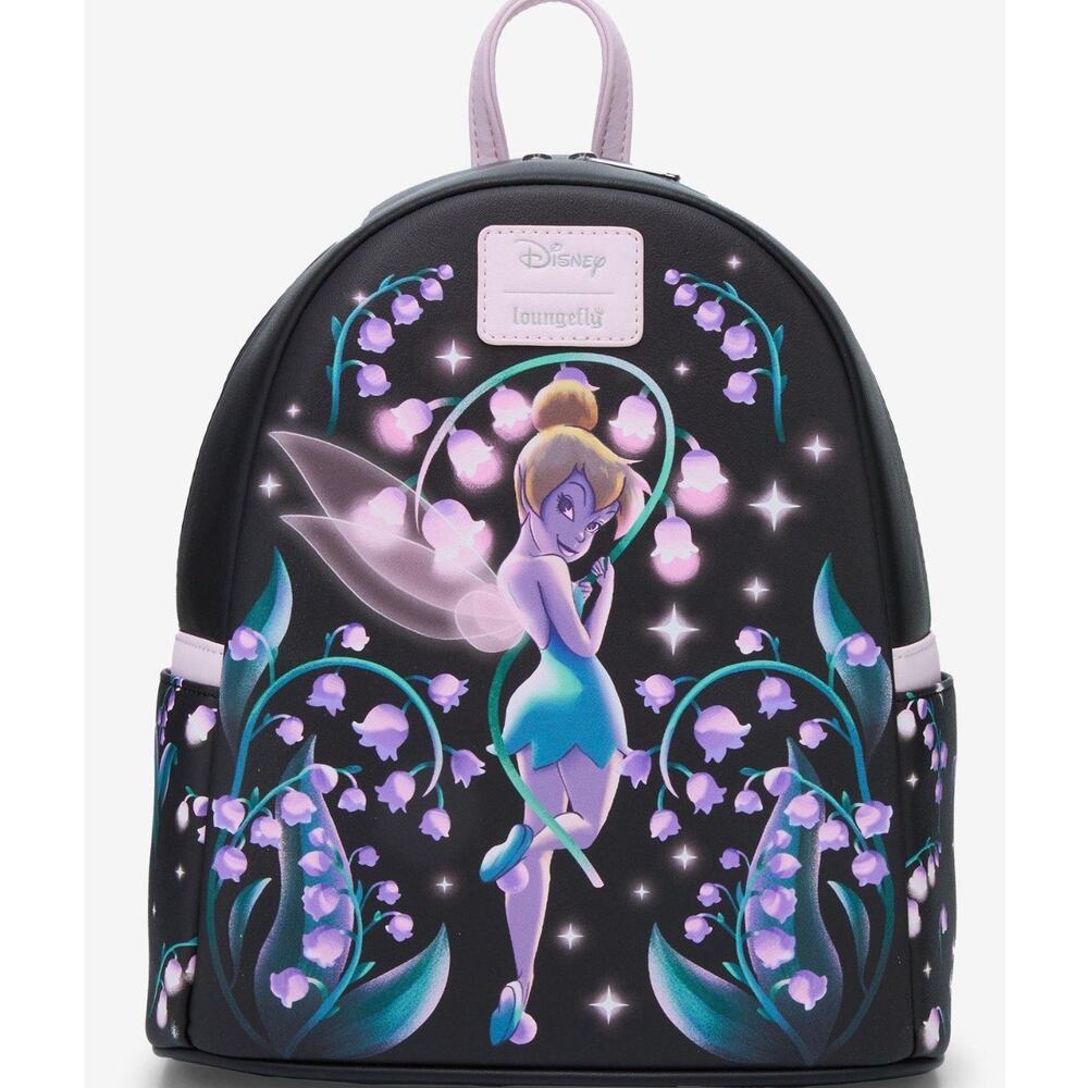 Loungely Disneys Peter Pan Tinker Bell Floral mini Backpack NWT